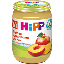 Hipp Βιολογική Φρουτόκρεμα Μήλο Νεκταρίνι & Μάνγκο 6m+ Χωρίς Ζάχαρη 190gr