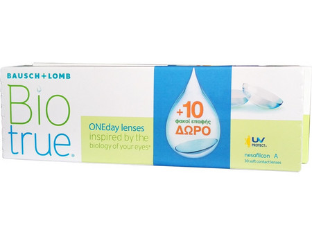 Bausch & Lomb Biotrue Ημερήσιοι Φακοί Επαφής Υδρογέλης με Φίλτρο UV 40τμχ