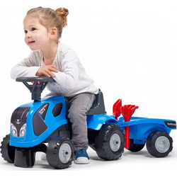 Falk Baby Landini Ποδοκίνητο Παιδικό Τρακτέρ με Καρότσα Μπλε