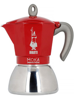 Bialetti Moka Induction Μπρίκι Espresso 4Cups Κόκκινο