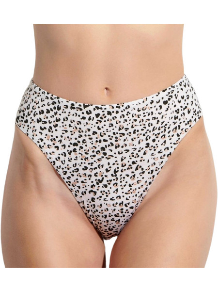 BLU4U Ψηλόμεσο Bikini Slip Animal Print Μπεζ 2136574-03