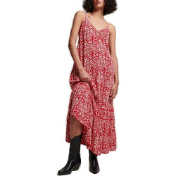 Superdry Midi Καλοκαιρινό Καθημερινό Φόρεμα Κόκκινο W8011294A