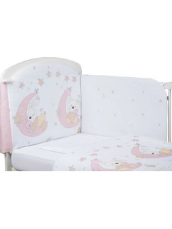 Bubaba Sleepy Σετ Κούνιας White/Pink 6τμχ