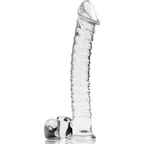 Ibiza Nebula Series 23 Borosilicate Ρεαλιστικό Dildo με Όρχεις 21.5cm Clear