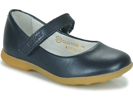 Kickers Ambellie Παιδικές Μπαλαρίνες Δερμάτινες με Σκρατς Μπλε 622416-30-10
