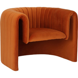 HomeMarkt Πολυθρόνα Βελούδινη Πορτοκαλί Riker HM9682.05