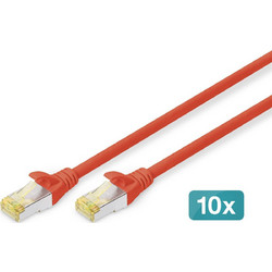 Digitus S/FTP Cat.6a Καλώδιο Δικτύου Ethernet 2m Red 10τμχ DK-1644-A-020-R-10
