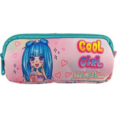 Must Cool Girl Κασετίνα Βαρελάκι με 2 Θήκες Ροζ 585574