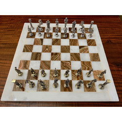 Σκάκι Μαρμάρινο με Πιόνια 38x38cm 1780
