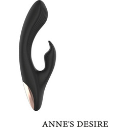 Anne's Desire Rabbit Wireless Watchme Δονητής Rabbit για Ζευγάρια με Τηλεχειριστήριο Μαύρος