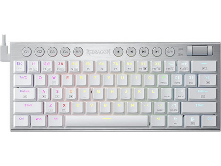 Redragon Noctis K632 Pro Μηχανικό Gaming Πληκτρολόγιο TenKeyLess με Custom Red Διακόπτες RGB White