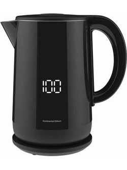 Continental Edison Βραστήρας 1.5lt 2200W με Ρύθμιση Θερμοκρασίας Μαύρος