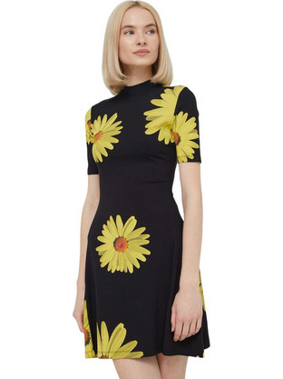 Desigual Margaritas Mini Καλοκαιρινό Βραδινό Φόρεμα Floral Μαύρο 24SWVK70-2000