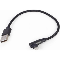 Cablexpert Angle 90° USB-A to Lightning Cable 0.2m Black CC-USB2-AMLML-02M
