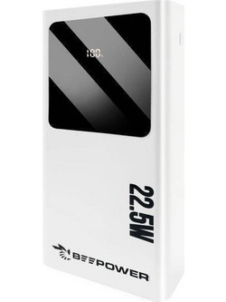 Beepower BP-30PD 5902490500112 Power Bank 30000mAh 22.5W με Θύρα USB-A & Θύρα USB-C Quick Charge 3.0 White