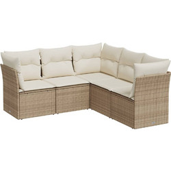 vidaXL Σετ Σαλόνι Κήπου Rattan 5τμχ Μπεζ 3249457