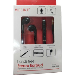 Welike WK800 Handsfree Earbud 3.5mm Black