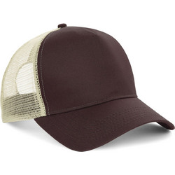 Beechfield Καπέλο Jockey με Δίχτυ Snapback Υφασμάτινο Καφέ B640