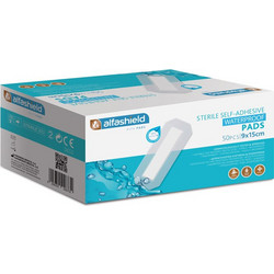 Alfashield Alfa Pads Αποστειρωμένα Αδιάβροχα Αυτοκόλλητα Επιθέματα 9x15cm 50τμχ