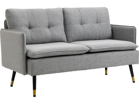 HOMCOM Διθέσιος Καναπές Γκρι 139x68x80cm 839-622V00GY