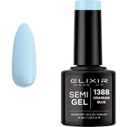 Elixir Semigel 1388 Uranian Blue Ημιμόνιμο Βερνίκι Νυχιών 8ml