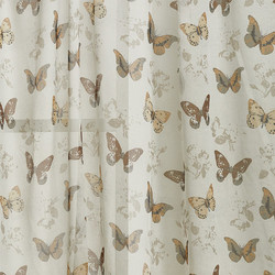 WhiteEgg Παιδική Κουρτίνα με Τρέσα 260x280 Πεταλούδα-1 Beige