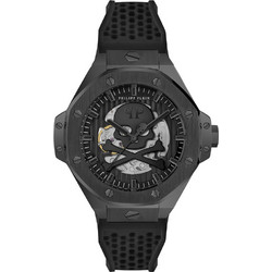 Philipp Plein Royal Ανδρικό Ρολόι Αυτόματο με Μαύρο Καουτσούκ Λουράκι PWPFA0924