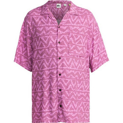 Quiksilver Ανδρικό Πουκάμισο Βαμβακερό Σχέδια Κοντομάνικο Κανονική Γραμμή Ροζ EQYWT04562-PHP6