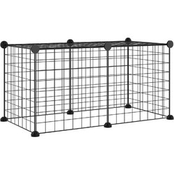 vidaXL Περίφραξη Τρωκτικών με 8 Πάνελ Μαύρη 35x35cm 3114049