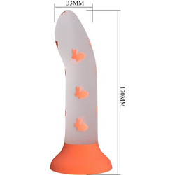 Pretty Love Magical Nightfall Luminous Dildo με Βεντούζα 17cm Πορτοκαλί