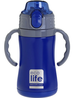 Ecolife Παιδικό Παγούρι Θερμός Ανοξείδωτο Navy Μπλε 300ml