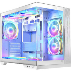 Modecom Volcano Panorama Apex 7F White Gaming Midi Tower Κουτί Υπολογιστή RGB με Πλαϊνό Παράθυρο
