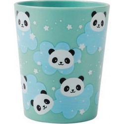 iDrink Ποτήρι Νερού Γυάλινo Panda Τιρκουάζ 200ml ID05305