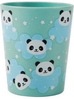 iDrink Ποτήρι Νερού Γυάλινo Panda Τιρκουάζ 200ml ID05305