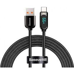 Baseus Braided LED USB-A to USB-C 66W 1m Black CASX020001