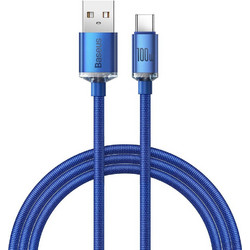 Baseus Crystal Shine Series Braided USB-A to USB-C 100W 1.2m Blue BASCAJY000403