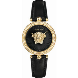 Versace Palazzo Γυναικείο Ρολόι με Μαύρο Δερμάτινο Λουράκι VECQ00818