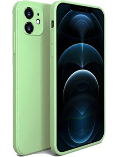 Bodycell Square Liquid Silicon Back Cover Light Green (iPhone 12 mini)