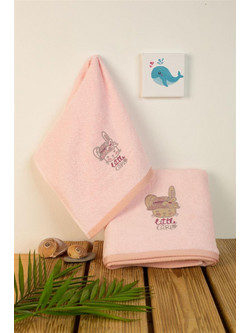 Dimcol Rabbit Girl 146 Σετ Βρεφικές Πετσέτες 2τμχ 400gr/m²