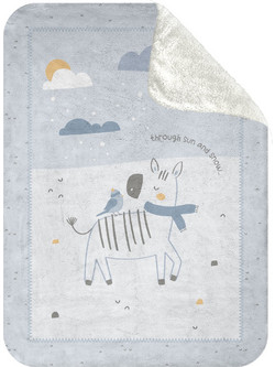 KikkaBoo Stripy Friends Κουβέρτα Αγκαλιάς Γούνινη 80x110 Γαλάζια