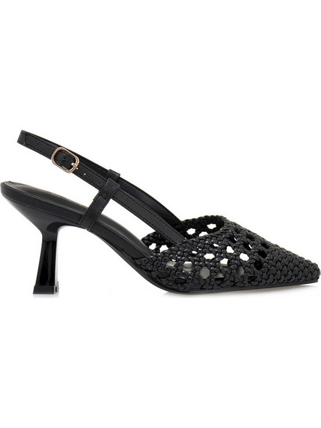 Seven 2413-03 Γόβες Slingback με Λεπτό Ψηλό Τακούνι Μαύρες S470V3034001