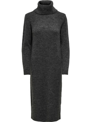 Only Brandie Midi Καθημερινό Φόρεμα Πλεκτό Ανθρακί 15214595