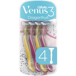 Gillette Venus 3 Dragonfrui Γυναικείο Ξυραφάκι μιας Χρήσης με 3 Λεπίδες & Λιπαντική Ταινία 4τμχ
