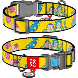 Waudog Rick & Morty Plastic Κολάρο Σκύλου Κίτρινο 2.5x35-58cm