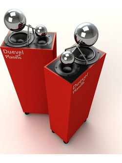 Duevel Planets Carbon Ζεύγος Ηχείων Hi-Fi Δαπέδου 50W 2 Δρόμων Red