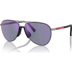 Prada PS53ZS 5AV10J Ανδρικά Γυαλιά Ηλίου Aviator Μεταλλικά Ασημί με Γκρι Φακό
