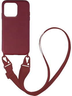 Sonique Silicone Strap Back Cover Burgundy (iPhone 13 Pro)
