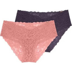 Dorina Ψηλόμεσα Γυναικεία Slip με Δαντέλα 2Pack FXBF0002LA080-2X0321