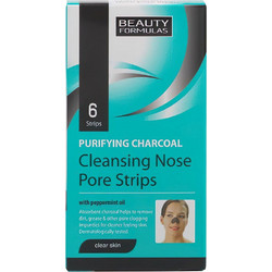 Beauty Formulas Nose Pore Επιθέματα Μύτης για Μαύρα Στίγματα με Άνθρακα 6τμχ