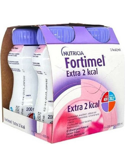 Nutricia Fortimel Extra 2 kcal Φράουλα Πρωτεΐνη 4x200ml